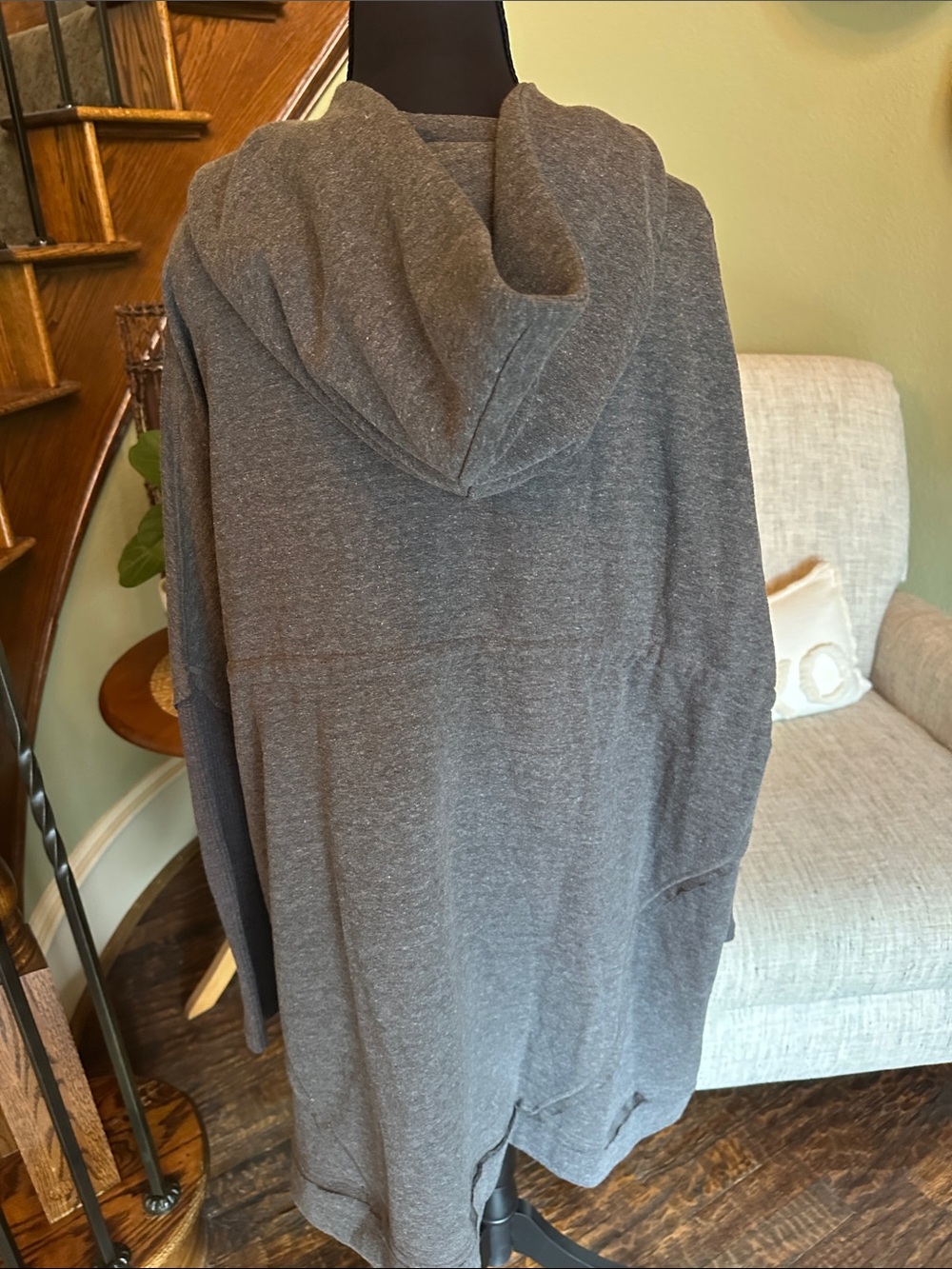 Free People Hooded Zip Utility Jacket in Charcoal - Picture 2 of 4